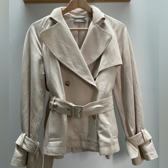 Vince Beige Double-Breasted Trench Coat - Picture 1 of 9
